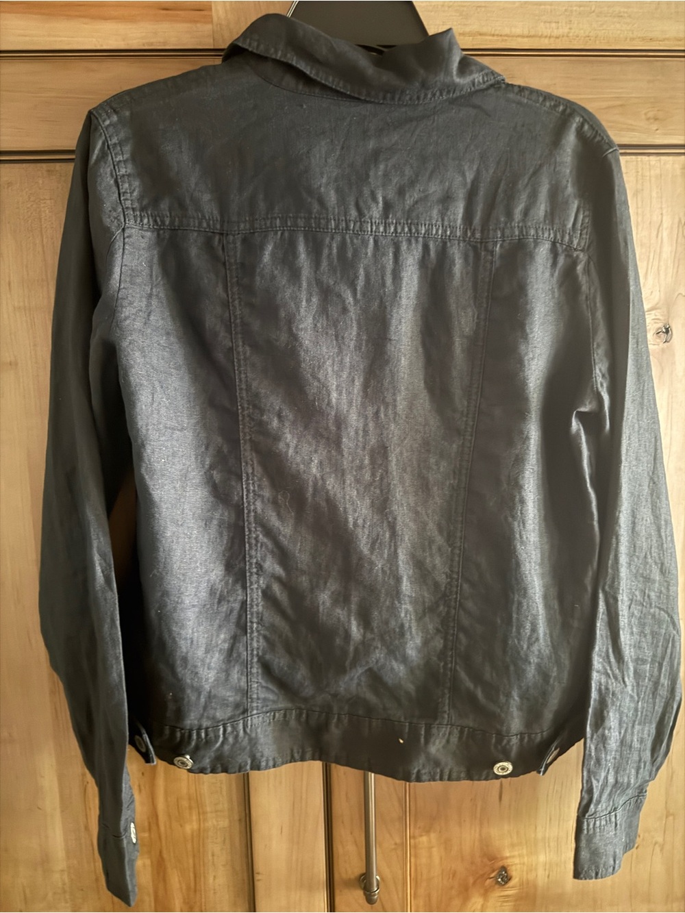 Women’s Jones & Co 100% Linen Black Button-Front Jean Jacket Style size S - Picture 6 of 6